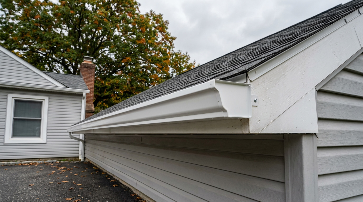 Clean gutter after D&J Power Washing service — Fair Lawn NJ