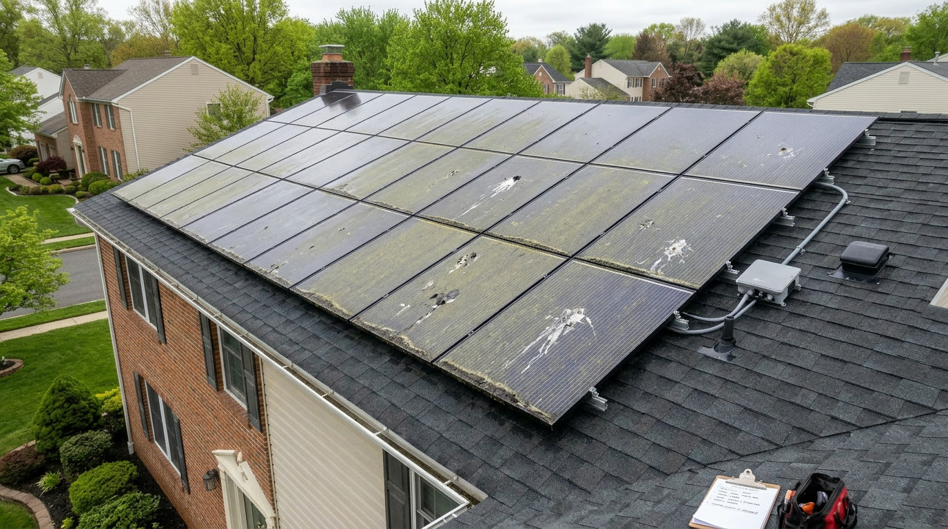 Solar panel before cleaning — Bergen County NJ