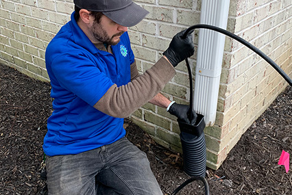 Perimeter downspout jetting in Bergen County NJ | D&J Power Washing