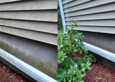 before and after, residential home power washing job