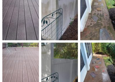 several before and after power washing services around a residential home