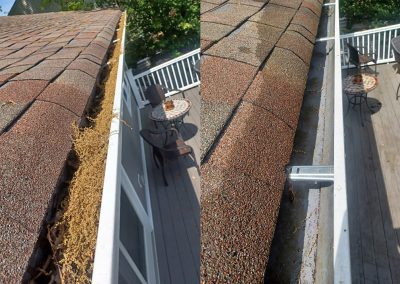 residential home, before and after clean roof and gutters, form our gallery