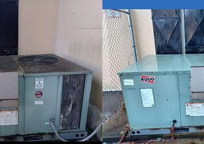 commercial machine outside, before and after clean exterior, form our gallery