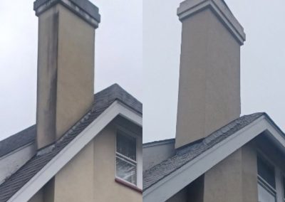 the residential home, before and after clean exterior chimney form our gallery