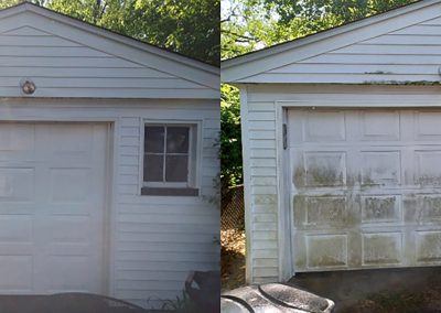 residential garage, before and after clean exterior form our gallery