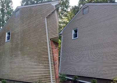 residential property, siding cleaning before and after,