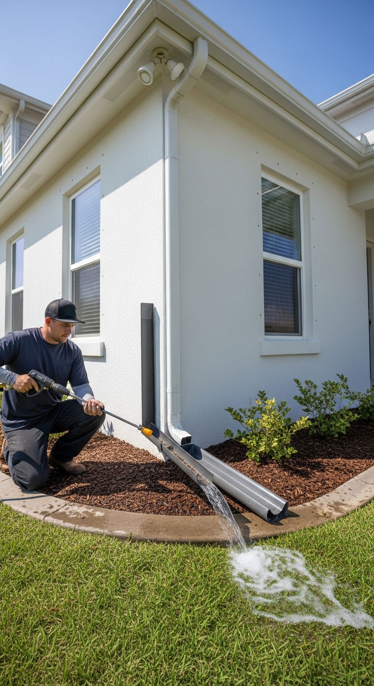 Image_fx-1-2 cartoon man with a power washer, holding a hose with water coming out. About dj power washing.