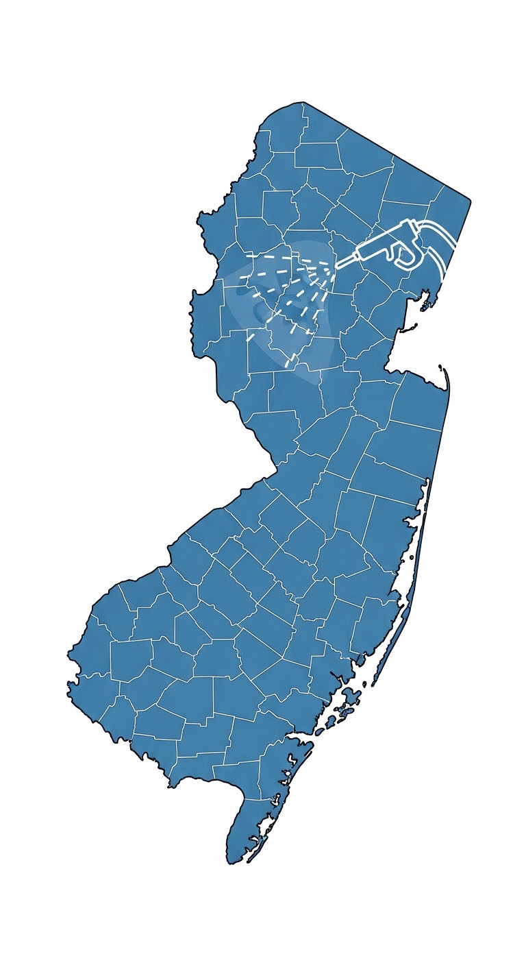 cartoon man with a power washer, holding a hose with water coming out. About dj power washing.