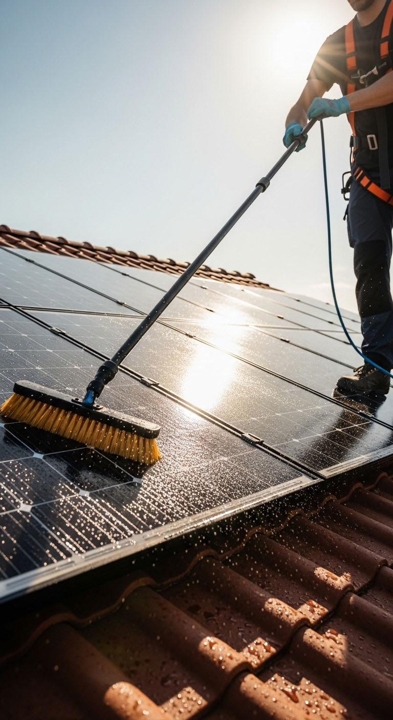 Image_fx cartoon man with a power washer, holding a hose with water coming out. About dj power washing.
